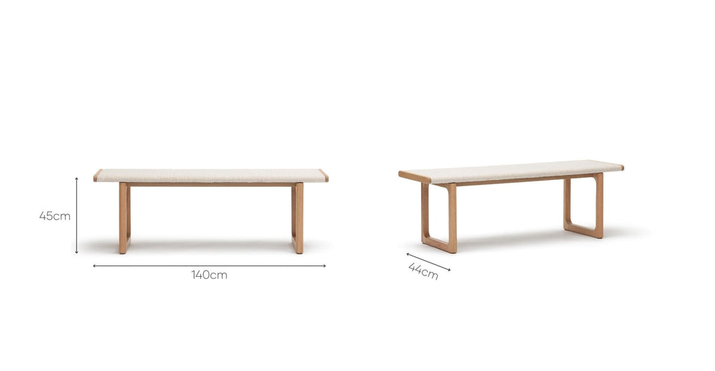 Hover Bench - Light Oak & Oatmeal.