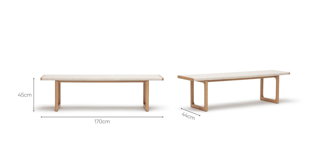 HOVER BENCH - LIGHT OAK & OATMEAL - THE LOOM COLLECTION