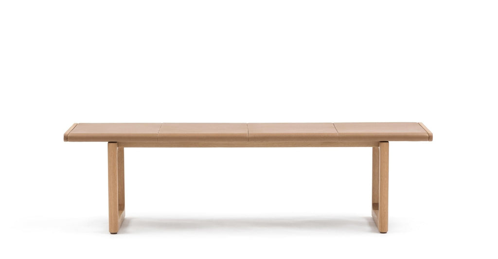 Hover Bench - Light Oak & Pecan Leather.