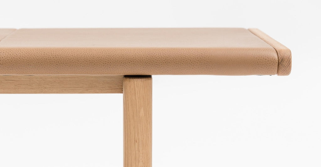 Hover Bench - Light Oak & Pecan Leather.