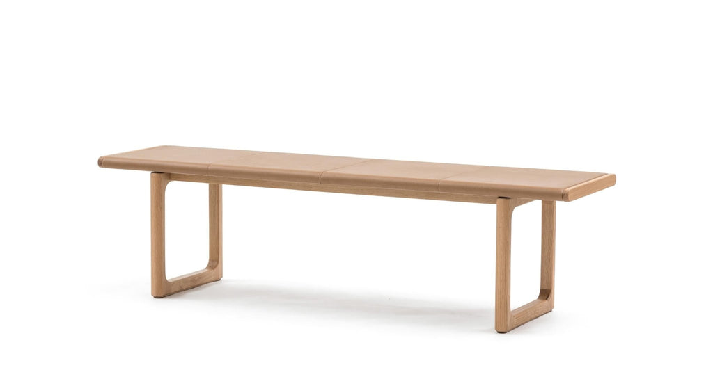 Hover Bench - Light Oak & Pecan Leather.