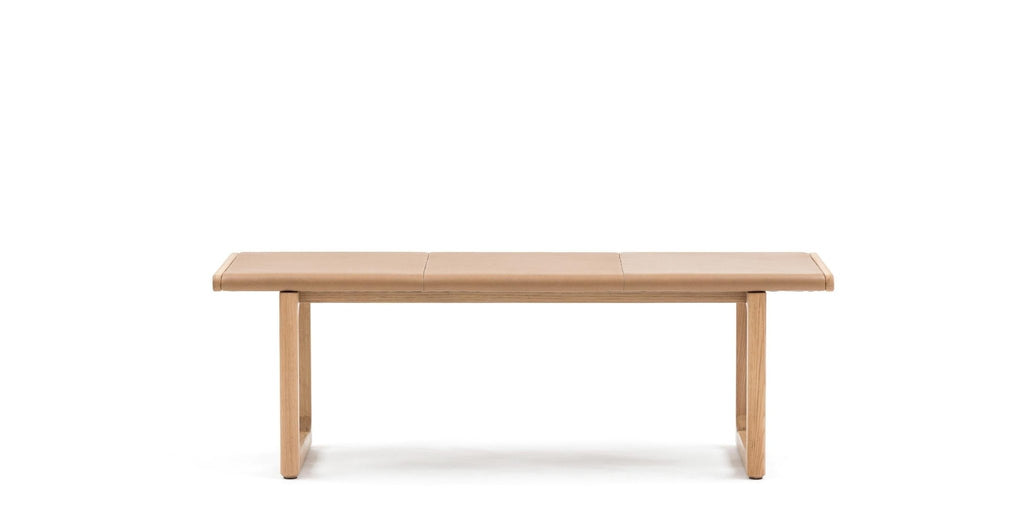 Hover Bench - Light Oak & Pecan Leather.