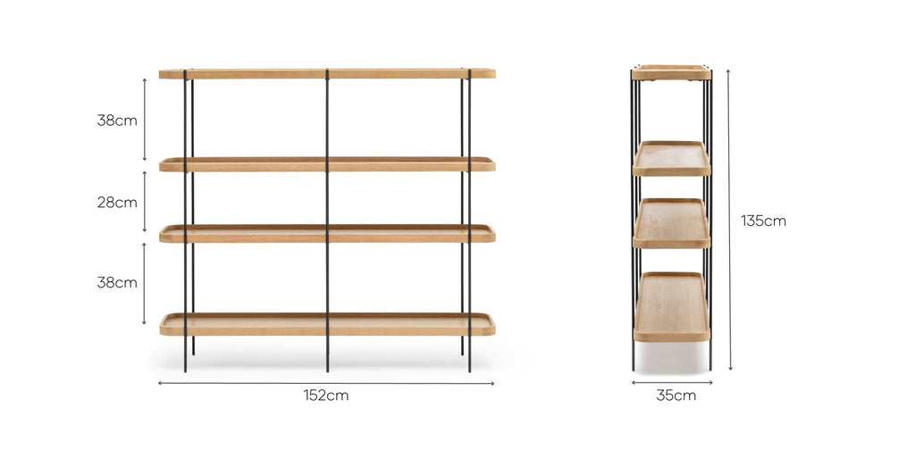 Humla 152 Tall Shelf - Light Oak.