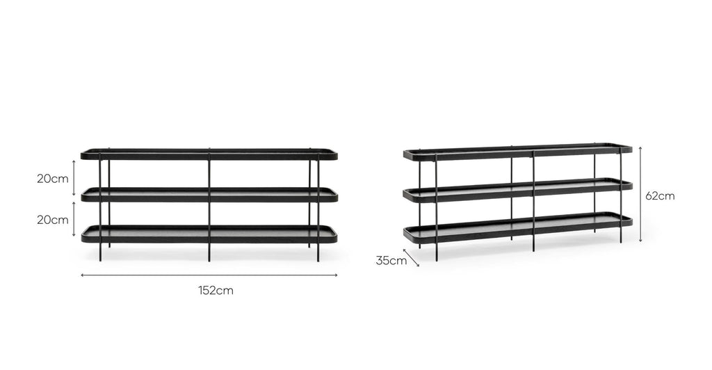 Humla 3 Tiered Shelf - Black Oak.