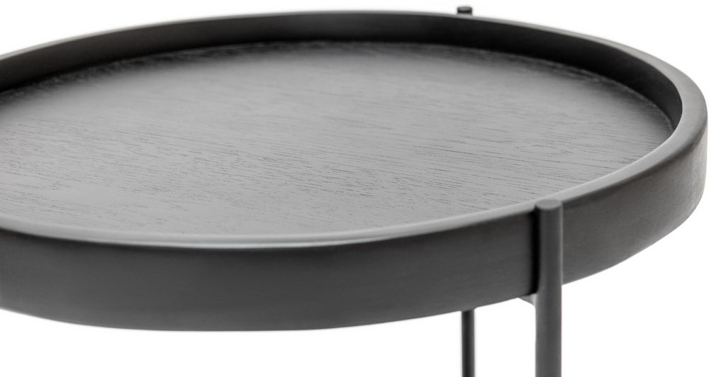 Humla End Table - Black Oak.