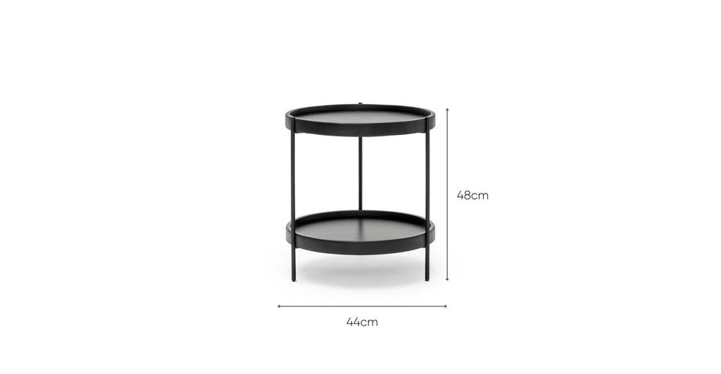 Humla End Table - Black Oak.