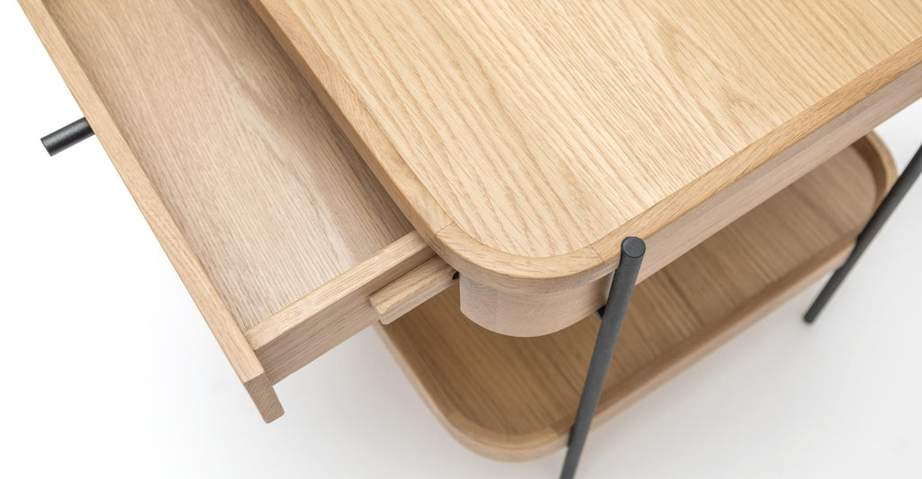 Humla Side Table With Storage - Light Oak.