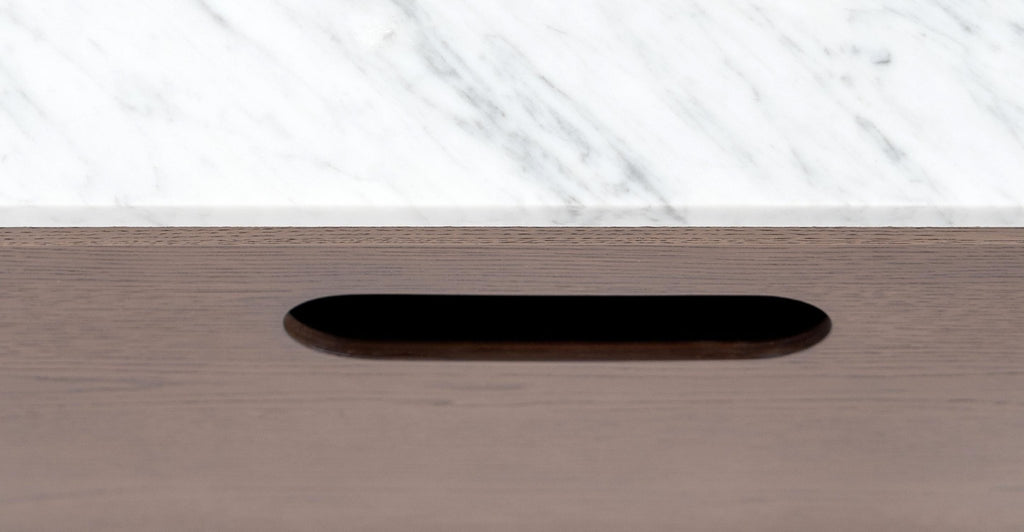 Kami 220 Entertainment Unit - Smoked Oak & Bianca Carrara.