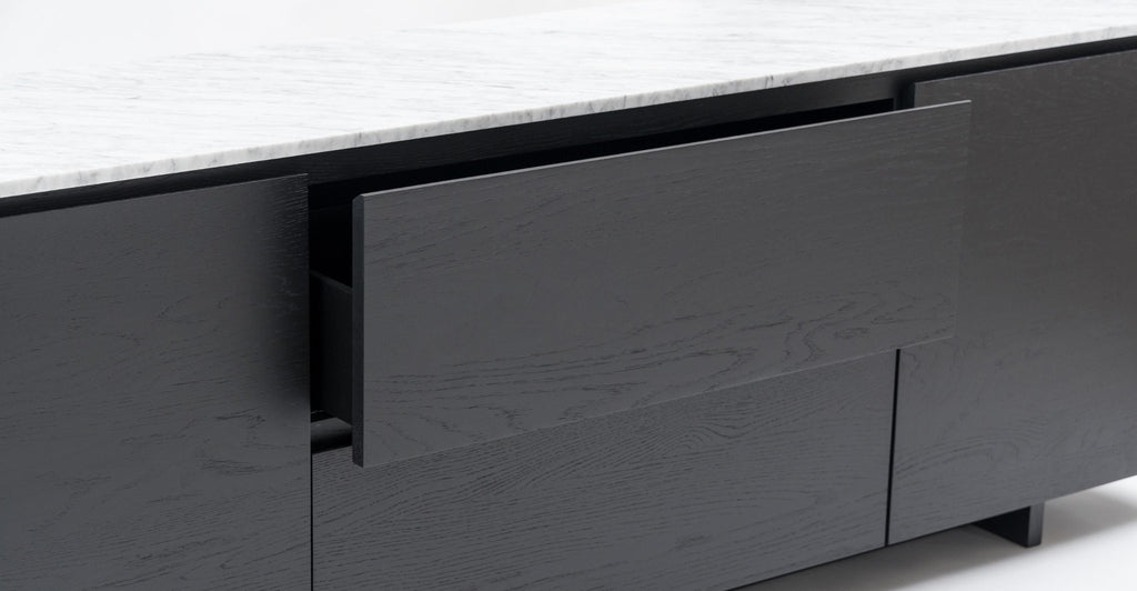 Kami 220 Sideboard - Black Oak & Bianca Carrara.