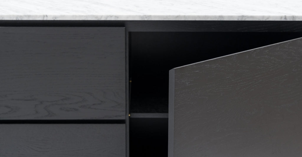 Kami 220 Sideboard - Black Oak & Bianca Carrara.