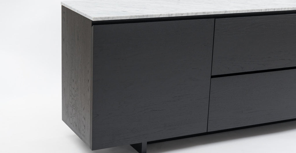 Kami 220 Sideboard - Black Oak & Bianca Carrara.