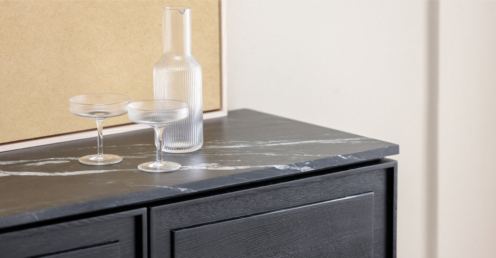 Kami 220 Sideboard - Black Oak & Nero Perlato