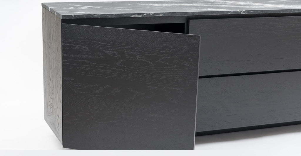 Kami 220 Sideboard - Black Oak & Nero Perlato