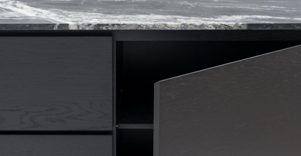 Kami 220 Sideboard - Black Oak & Nero Perlato