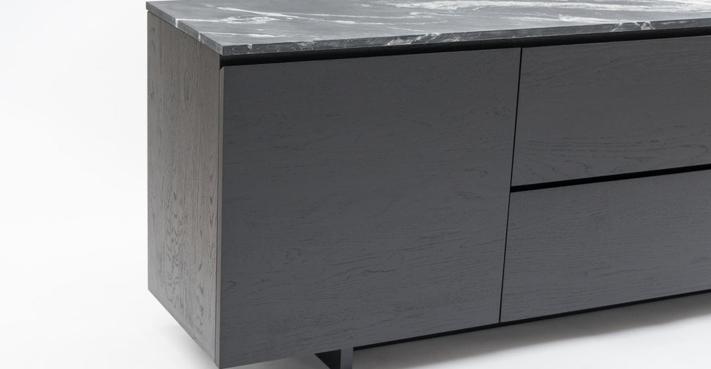 Kami 220 Sideboard - Black Oak & Nero Perlato