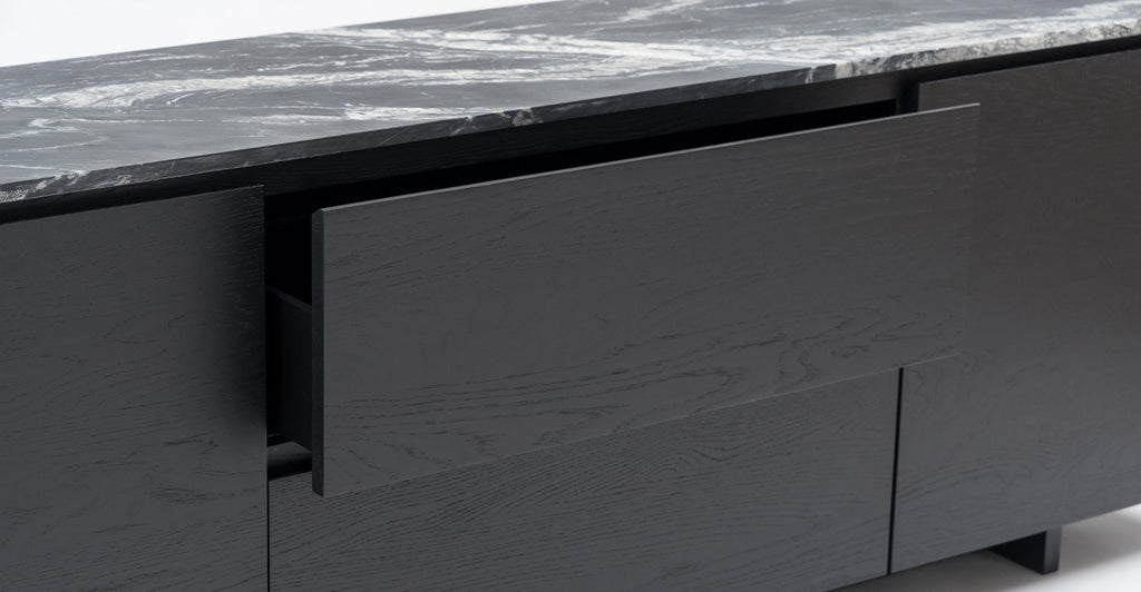 Kami 220 Sideboard - Black Oak & Nero Perlato