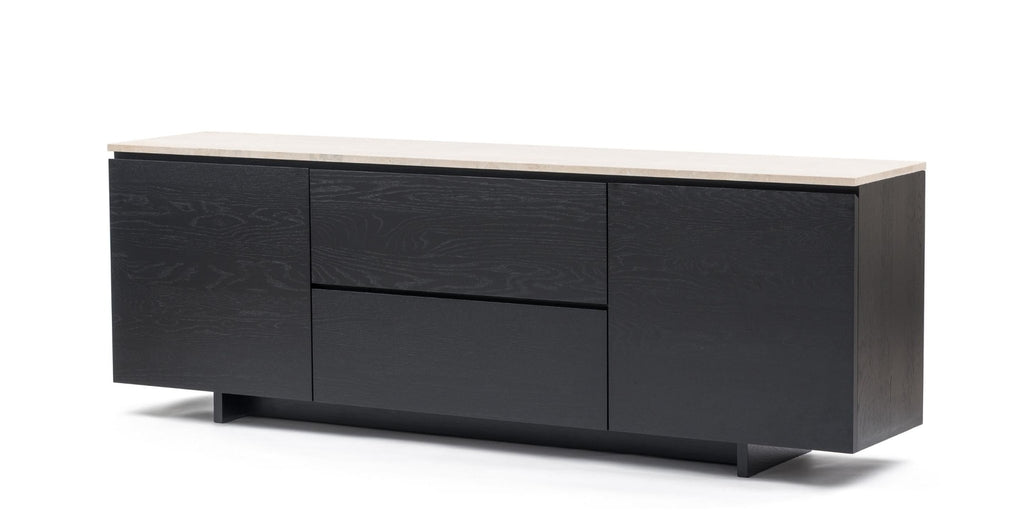 Kami 220 Sideboard - Black Oak & Travertine.