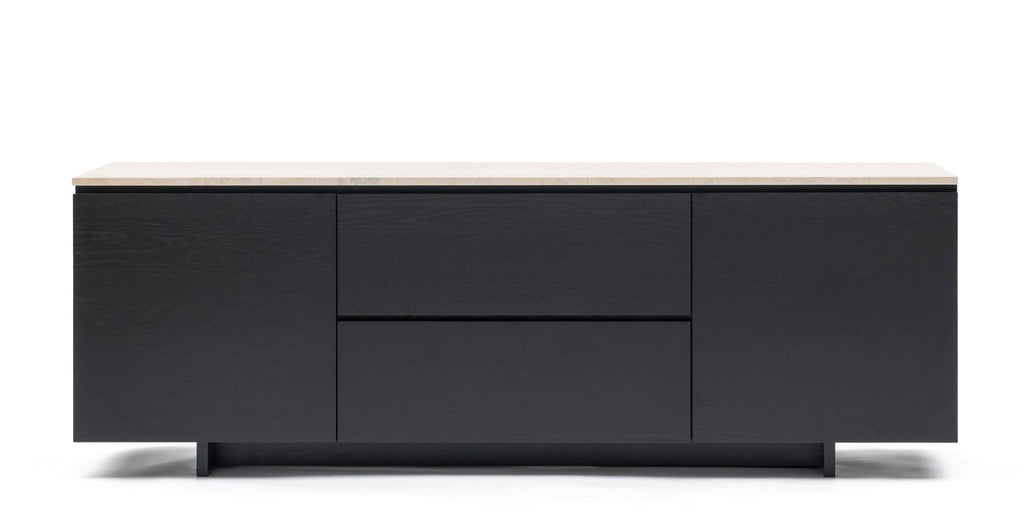 Kami 220 Sideboard - Black Oak & Travertine.