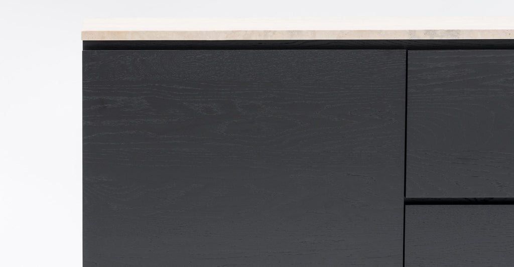 Kami 220 Sideboard - Black Oak & Travertine.