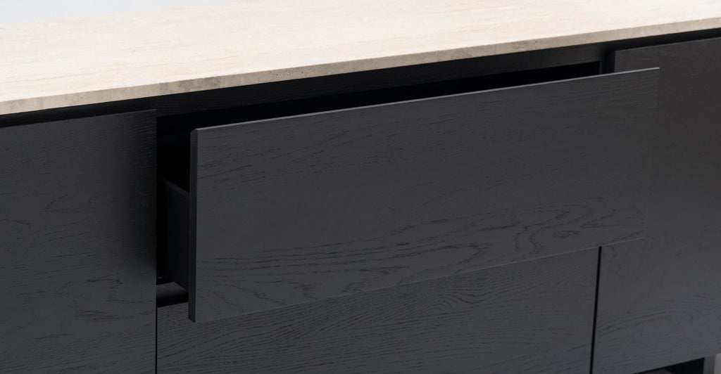 Kami 220 Sideboard - Black Oak & Travertine.