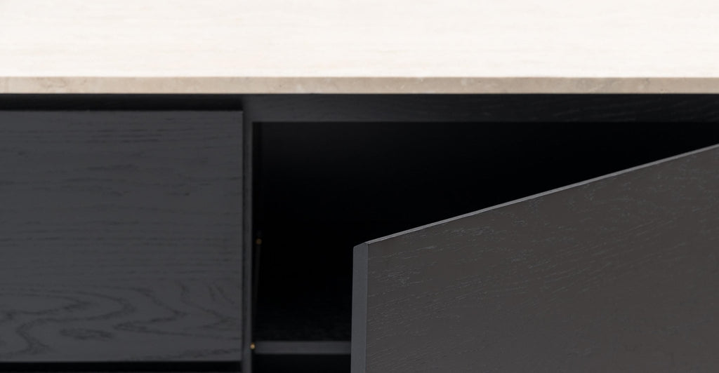 Kami 220 Sideboard - Black Oak & Travertine.