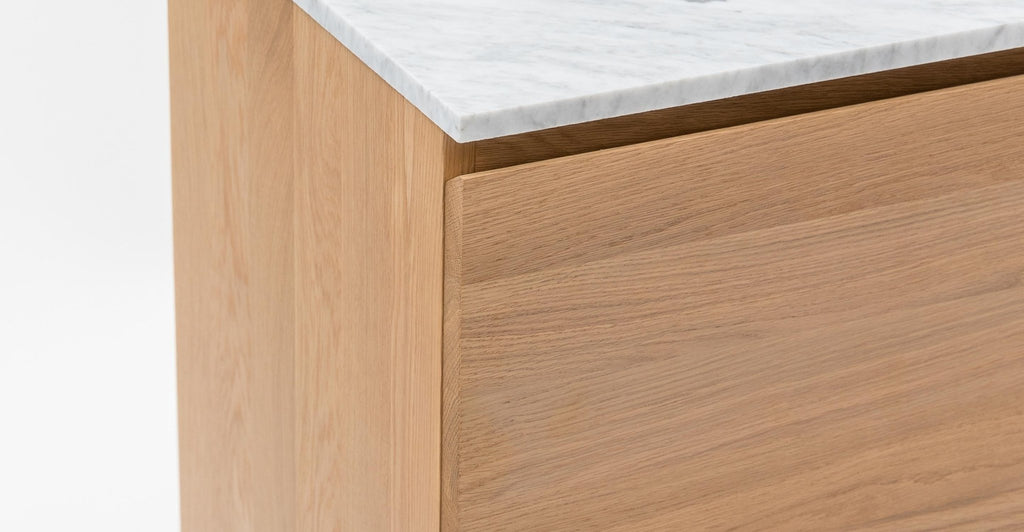 Kami 220 Sideboard - Light Oak & Bianca Carrara.