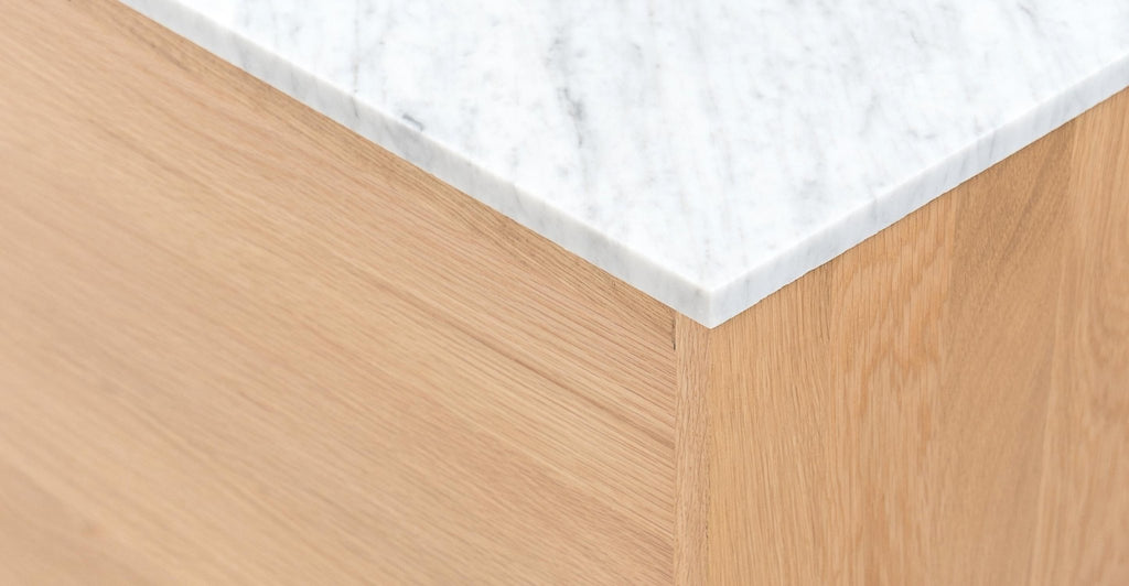 Kami 220 Sideboard - Light Oak & Bianca Carrara.