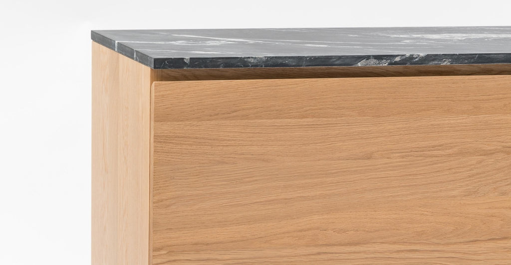 Kami 220 Sideboard - Light Oak & Nero Perlato.