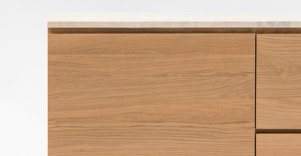 Kami 220 Sideboard - Light Oak & Travertine.