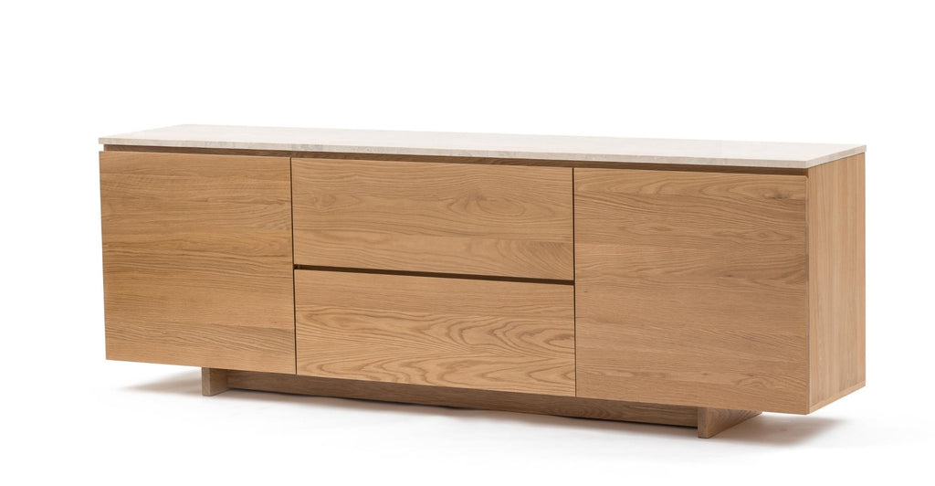 Kami 220 Sideboard - Light Oak & Travertine.