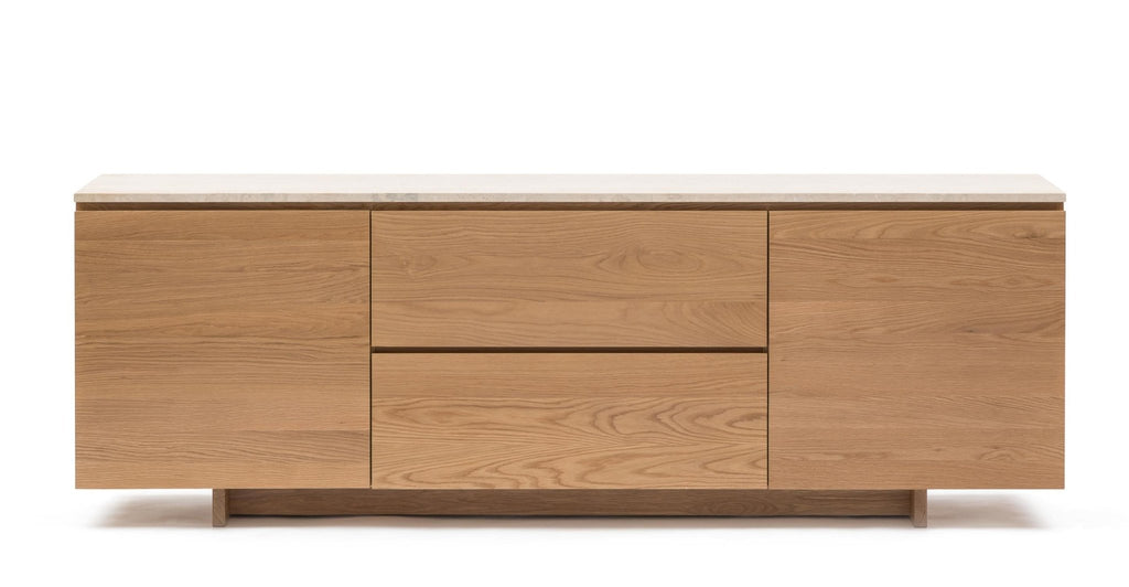 Kami 220 Sideboard - Light Oak & Travertine.