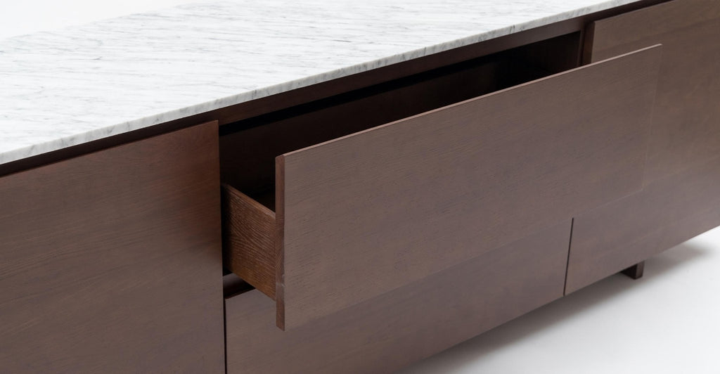 Kami 220 Sideboard - Smoked Oak & Bianca Carrara.