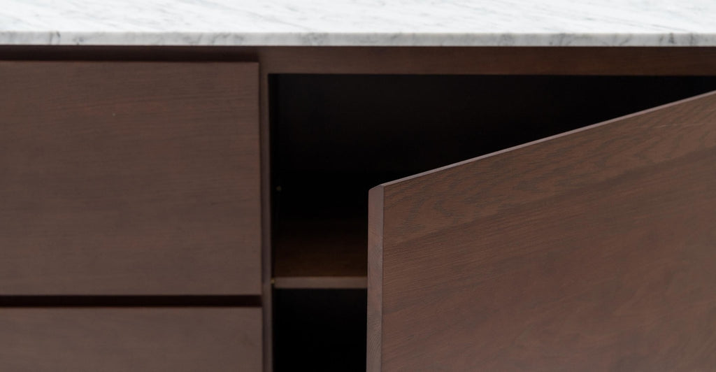 Kami 220 Sideboard - Smoked Oak & Bianca Carrara.