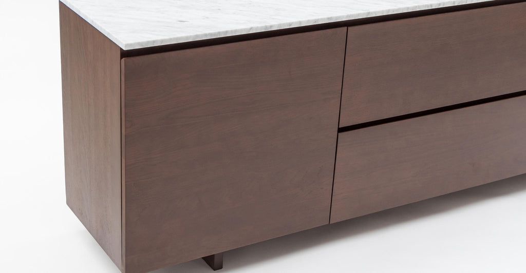 Kami 220 Sideboard - Smoked Oak & Bianca Carrara.