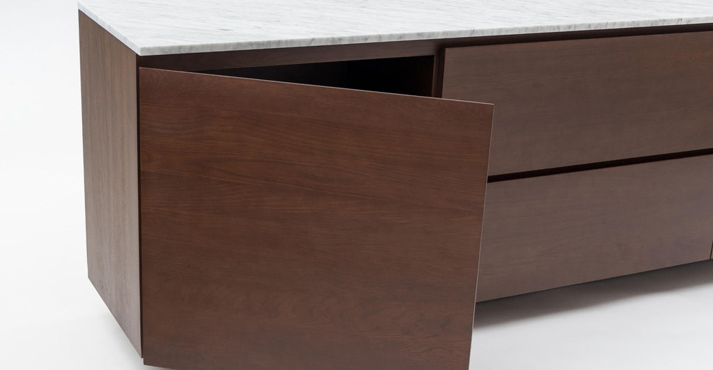 Kami 220 Sideboard - Smoked Oak & Bianca Carrara.