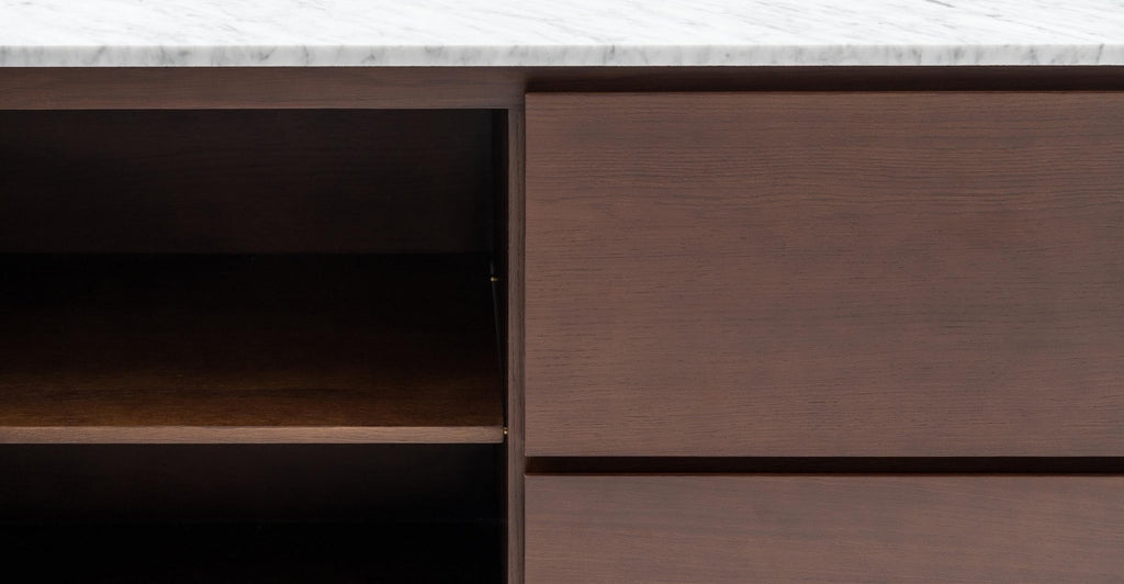 Kami 220 Sideboard - Smoked Oak & Bianca Carrara.