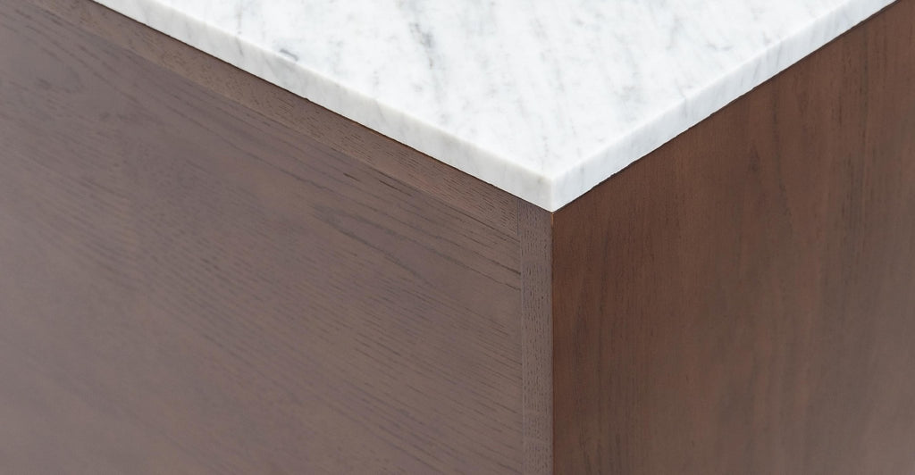 Kami 220 Sideboard - Smoked Oak & Bianca Carrara.