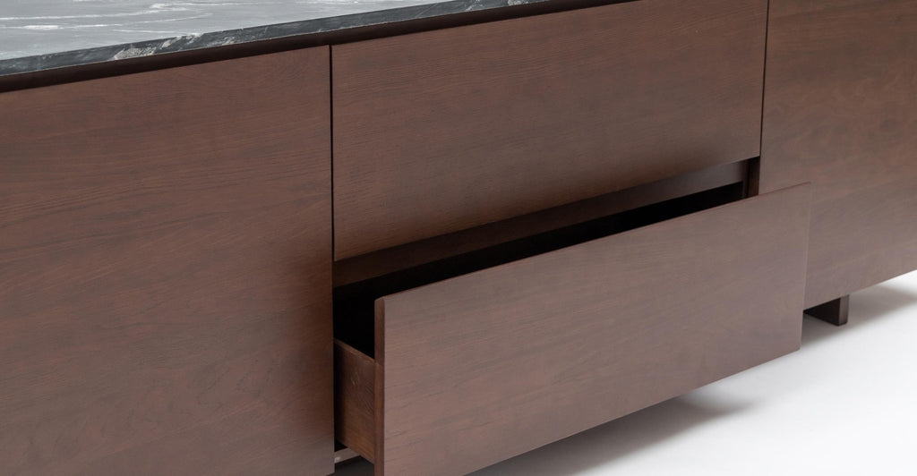 Kami 220 Sideboard - Smoked Oak & Nero Perlato.