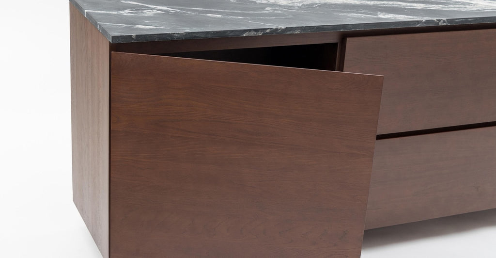 Kami 220 Sideboard - Smoked Oak & Nero Perlato.