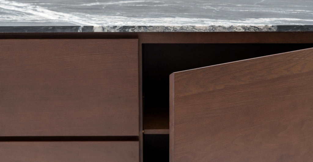 Kami 220 Sideboard - Smoked Oak & Nero Perlato.