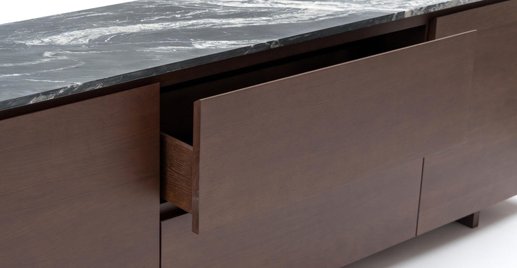 Kami 220 Sideboard - Smoked Oak & Nero Perlato.