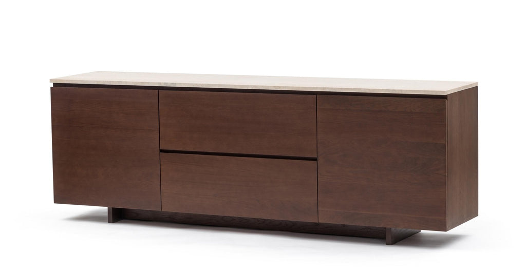 Kami 220 Sideboard - Smoked Oak & Travertine.