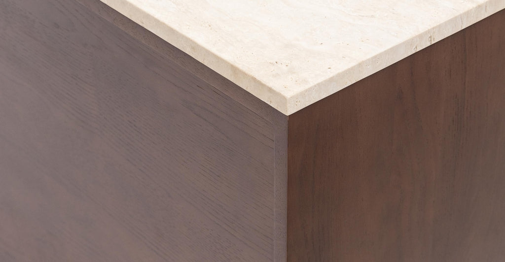 Kami 220 Sideboard - Smoked Oak & Travertine.