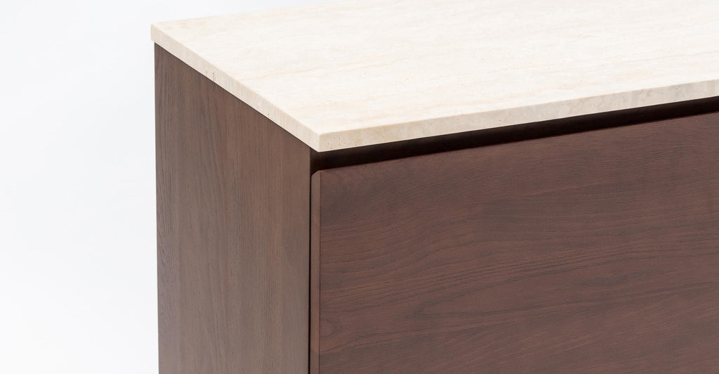 Kami 220 Sideboard - Smoked Oak & Travertine.