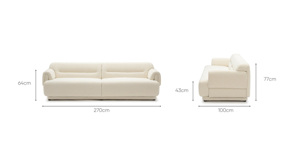 KARINE 4 SEATER SOFA - IVORY BOUCLE - THE LOOM COLLECTION