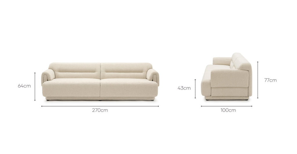 KARINE 4 SEATER SOFA - SANDSTONE - THE LOOM COLLECTION