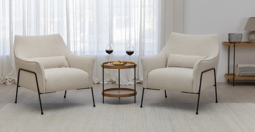 Kubik Accent Chair - Ivory Boucle.