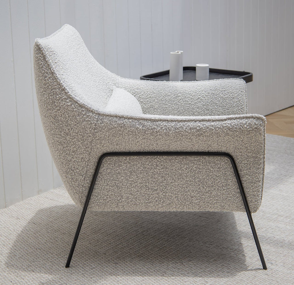 Kubik Accent Chair - Salt & Pepper Boucle.