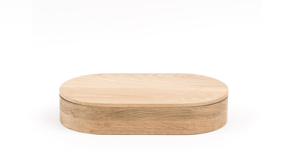 Lea Oval Jewelry Box - Natural Wood