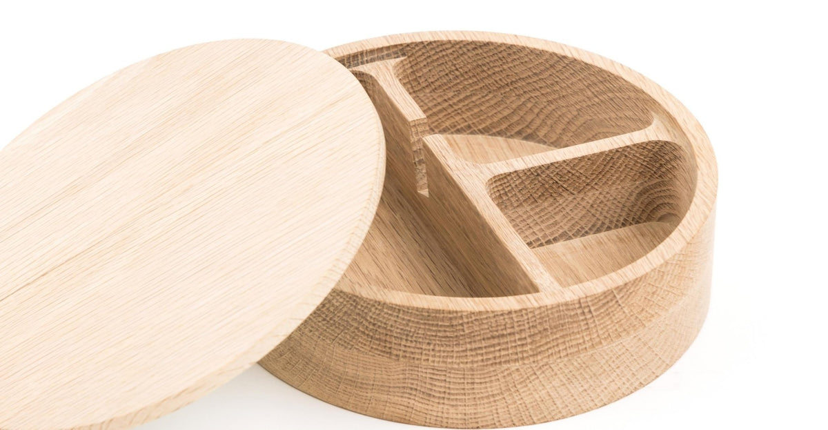Lea Round Jewelry Box Small - Natural Wood